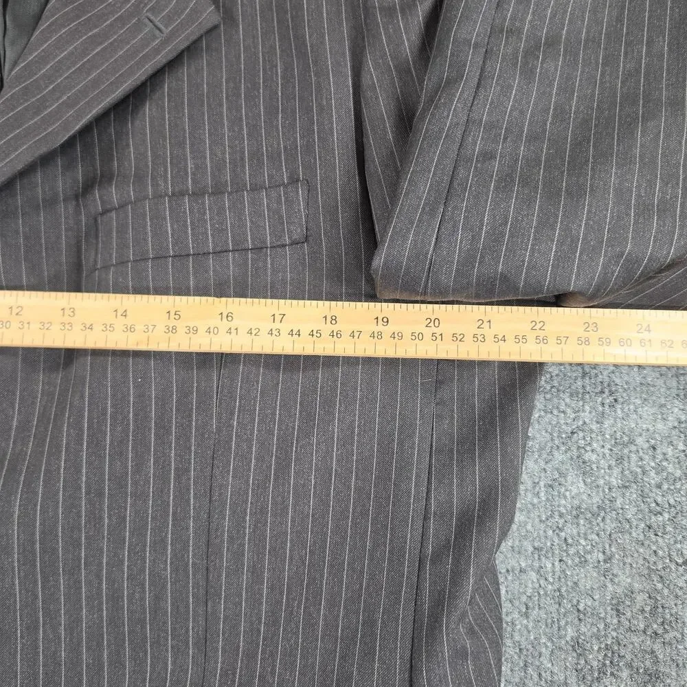 Louis Dell'Olio Men's 52 Wool Blazer Super 100's Pinstripe Made in Italy